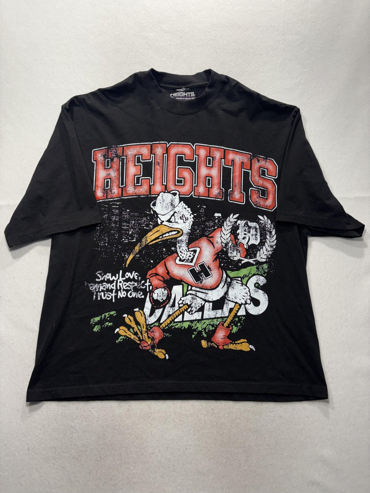 Heights Shirt Mens XL Black Trust No One Dallas Graphic Tee Streetwear