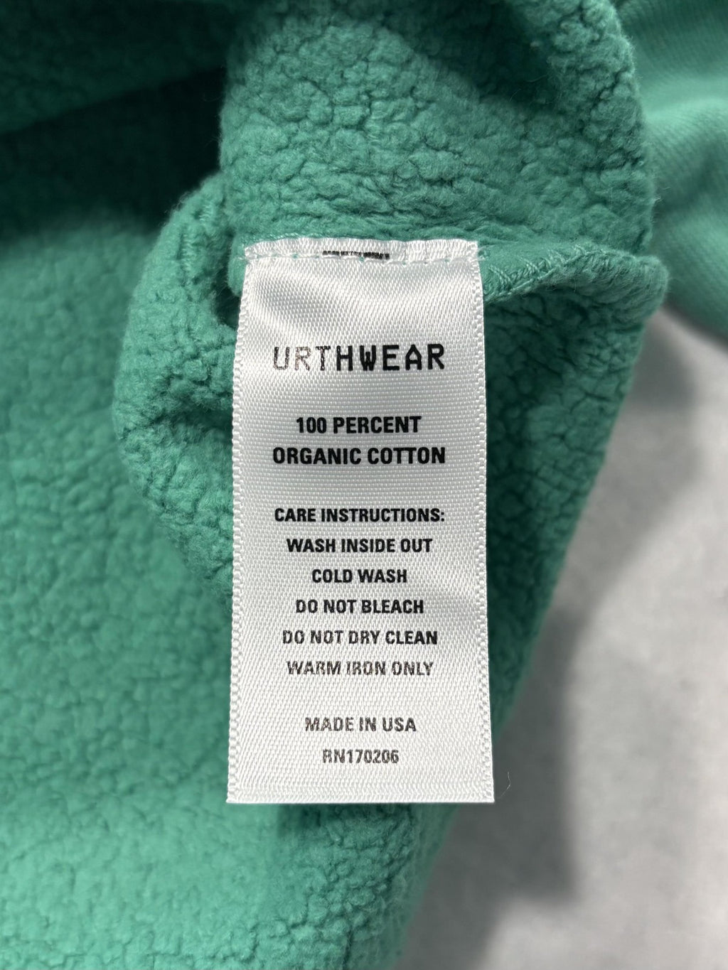 URTHWEAR Sweatshirt Womens Small Green Organic Cotton Cropped Fleece Pullover