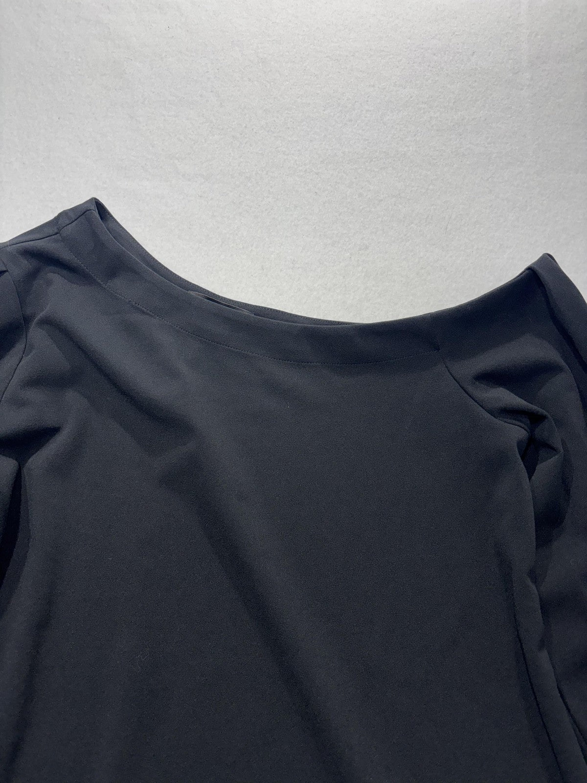 Banana Republic Blouse Womens Medium Black Off Shoulder Long Balloon Sleeve Top
