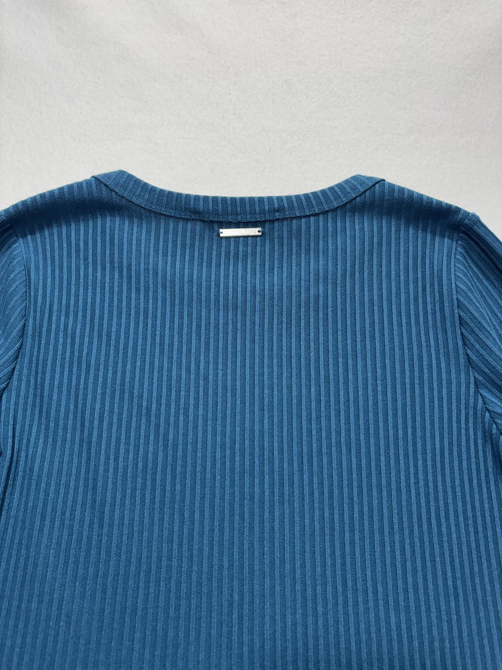 MICHAEL Michael Kors Dress Womens Small Blue Ribbed Long Sleeve Bodycon Midi