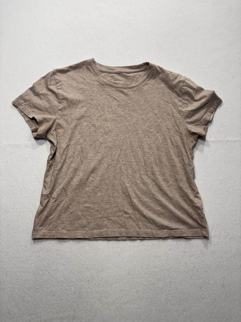 Everlane Shirt Womens Medium Beige Crew Neck Short Sleeve Organic Cotton Tee