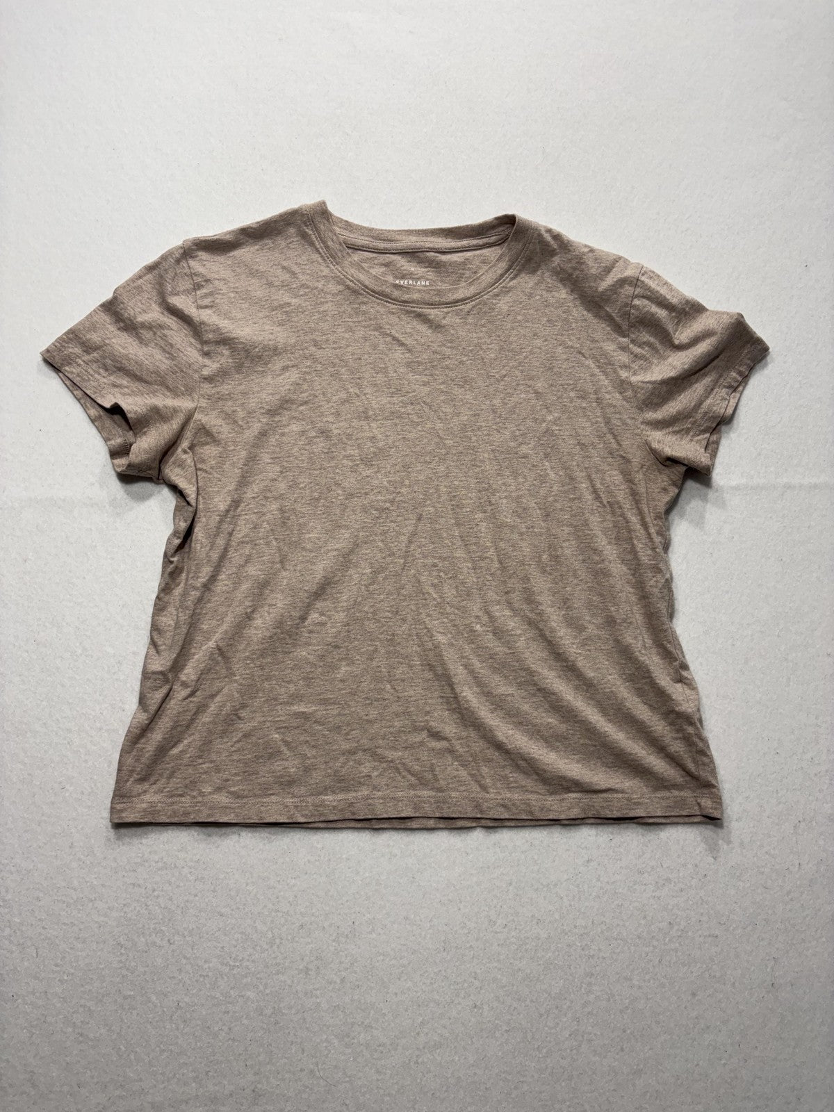 Everlane Shirt Womens Medium Beige Crew Neck Short Sleeve Organic Cotton Tee