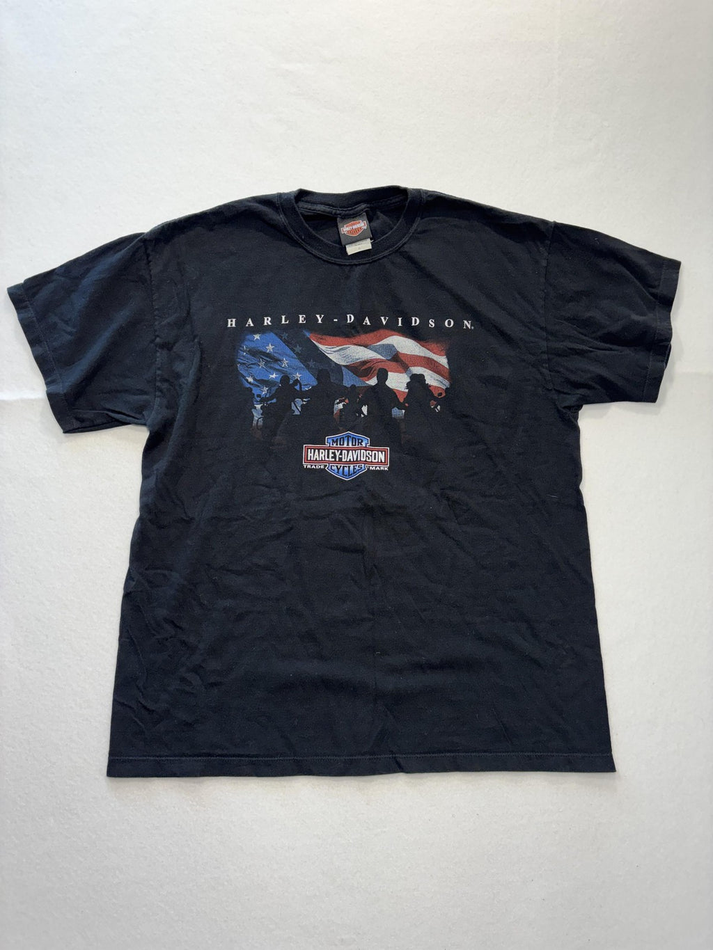 Vintage Harley-Davidson Shirt Mens XL Black Chunky River Meridian MS 2000s USA