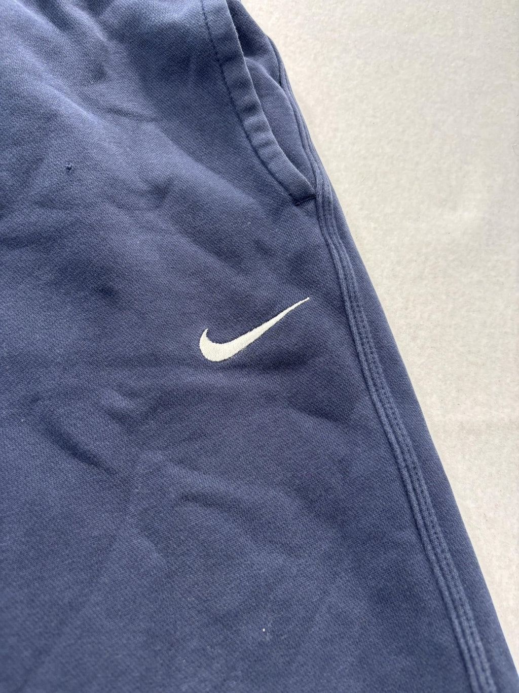 Nike Mens Large Blue Fleece Jogger Pants Elastic Waist Tapered Athletic RN56323