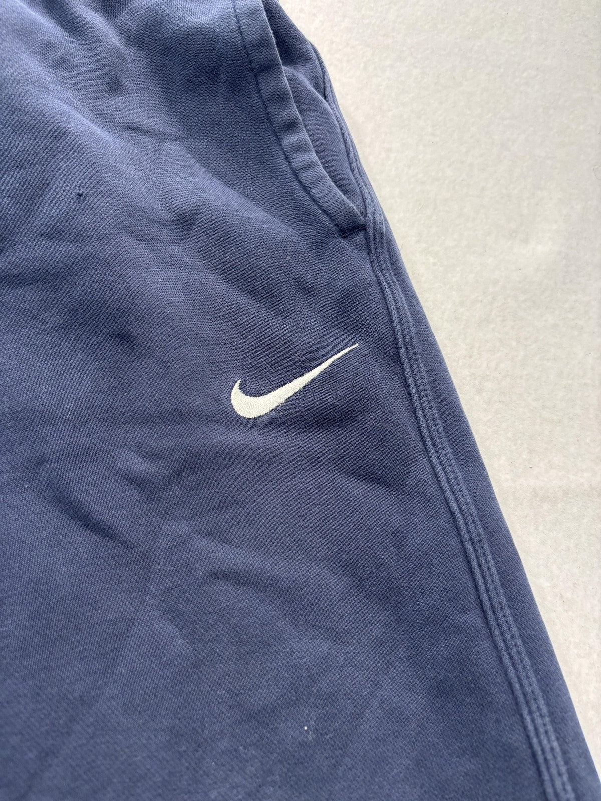 Nike Mens Large Blue Fleece Jogger Pants Elastic Waist Tapered Athletic RN56323