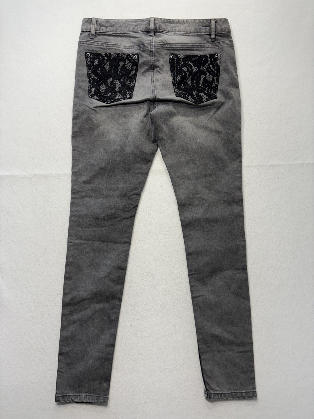 MICHAEL Michael Kors Jeans Womens 6 Charcoal Mid Rise Skinny Lace 30x29.5