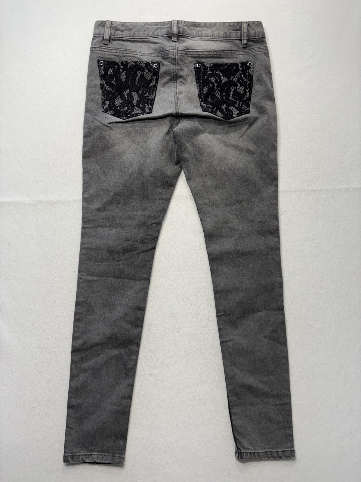 MICHAEL Michael Kors Jeans Womens 6 Charcoal Mid Rise Skinny Lace 30x29.5