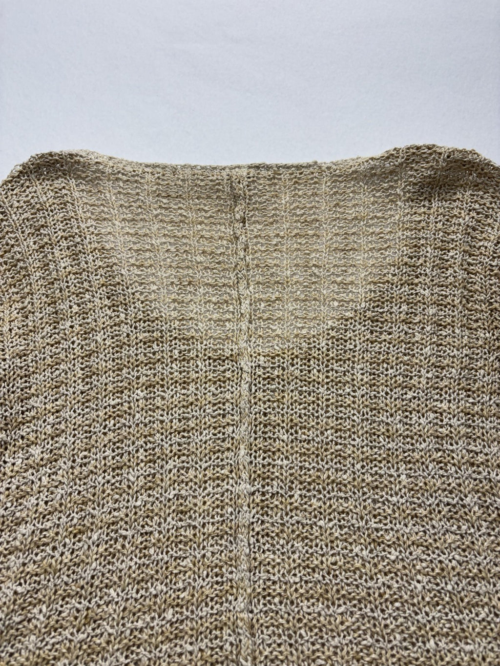Free People Sweater Womens XS Beige V Neck Long Sleeve Open Knit Crochet Boho