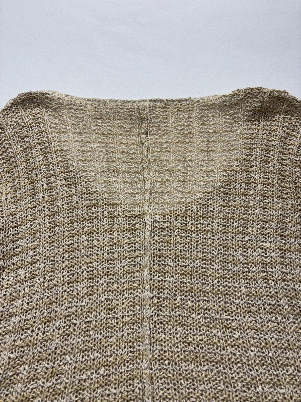 Free People Sweater Womens XS Beige V Neck Long Sleeve Open Knit Crochet Boho