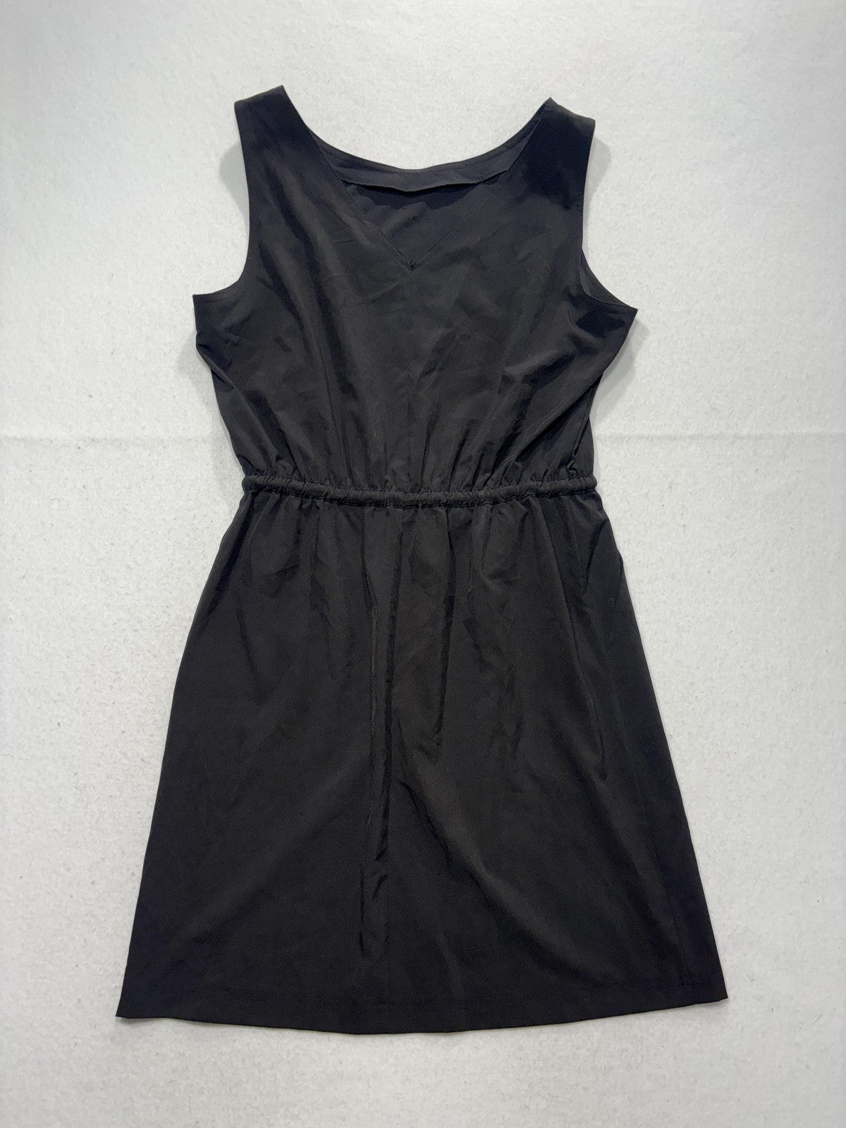 Calvin Klein Dress Womens 8 Black Scoop Neck Sleeveless Drawstring Waist Pockets