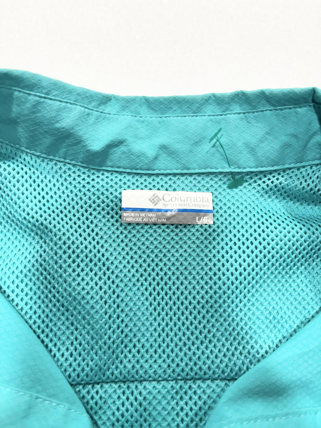 Columbia PFG Omni-Shade Shirt Mens Large Blue Short Sleeve Fishing Button Up