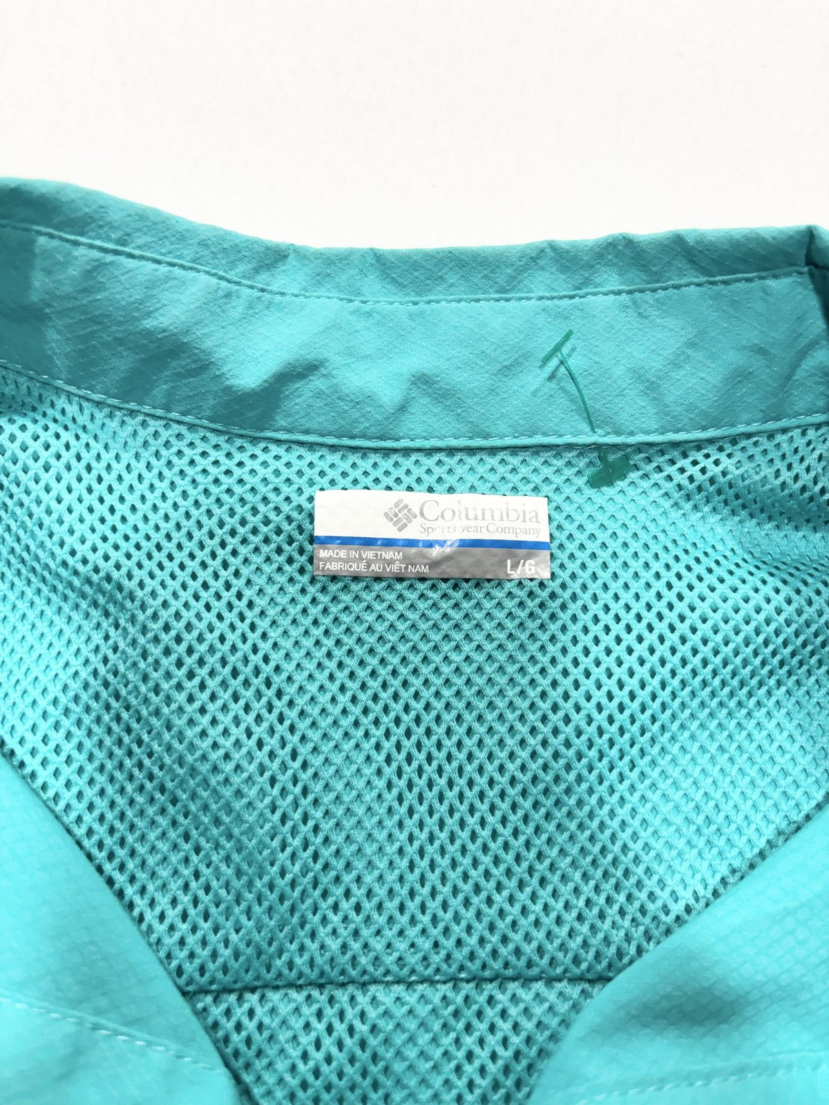 Columbia PFG Omni-Shade Shirt Mens Large Blue Short Sleeve Fishing Button Up
