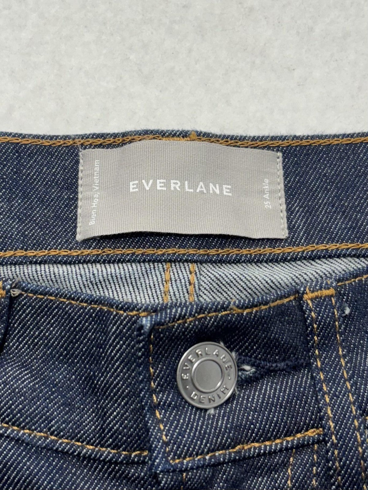 Everlane Jeans Womens 25 Ankle Blue Dark Wash High Rise Skinny Stretch 26x25.5