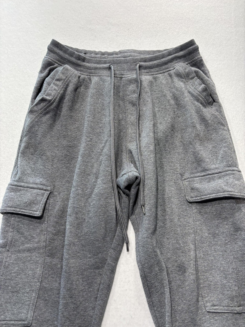Monument Jogger Pants Mens Medium Gray Fleece Cargo Elastic Waist Pockets