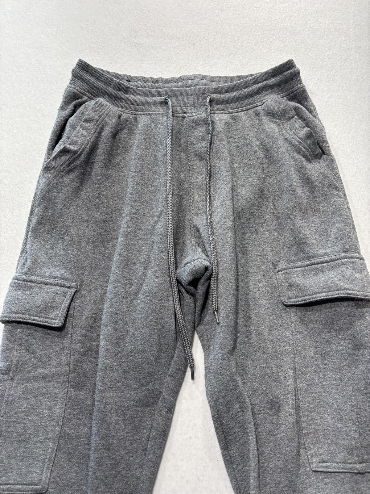 Monument Jogger Pants Mens Medium Gray Fleece Cargo Elastic Waist Pockets