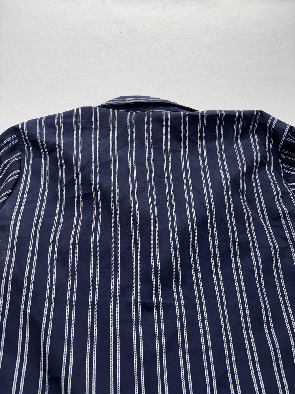 MICHAEL Michael Kors Blouse Womens Large Blue Stripe Zip Tunic Long Sleeve Top