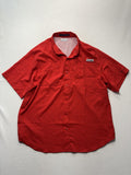Columbia PFG Tamiami Shirt Mens Large Red Short Sleeve Fishing Button Up Vented