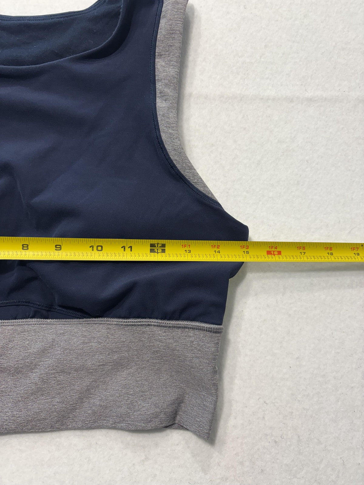 Lululemon Sports Bra Womens 10 Blue Gray Yellow Colorblock Medium Support