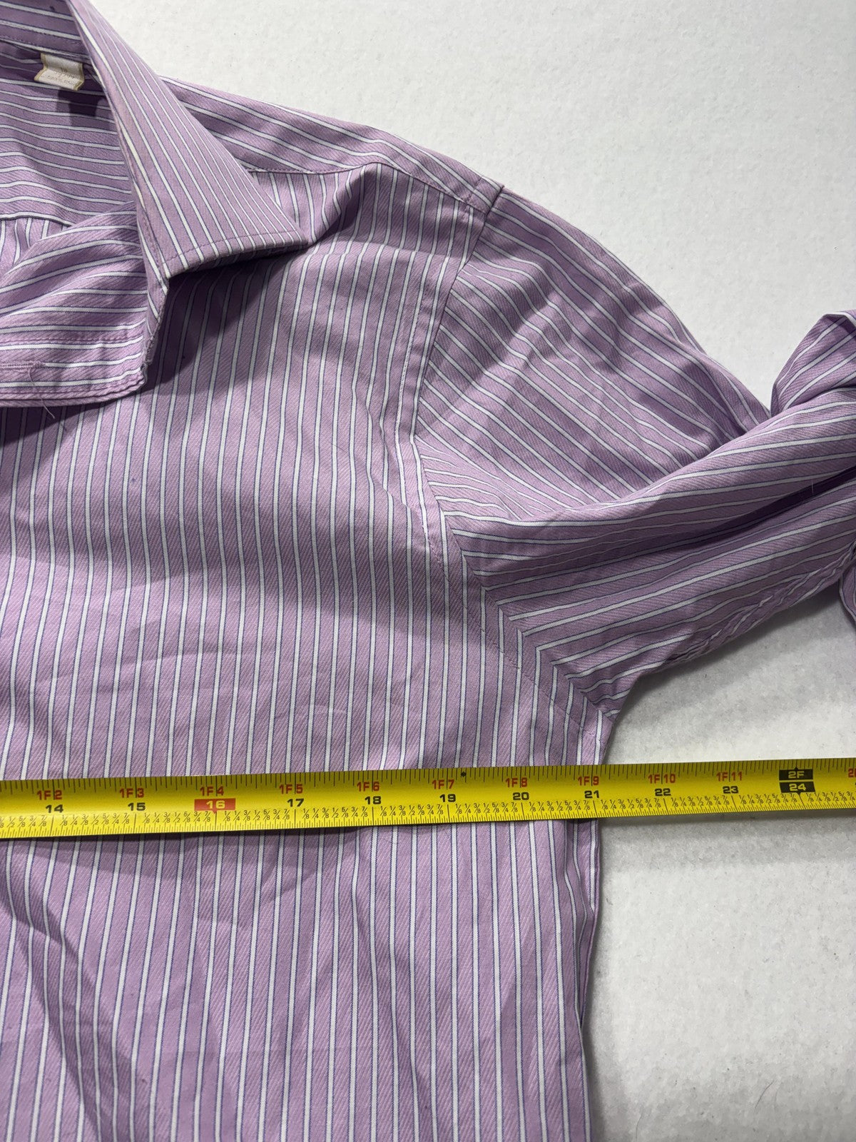 MICHAEL Michael Kors Dress Shirt Mens Large Purple Striped Long Sleeve Slim Fit