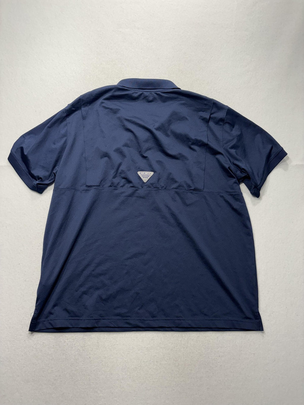 Columbia PFG Omni-Shade Polo Shirt Mens XL Blue Star Logo Fishing UV Protection