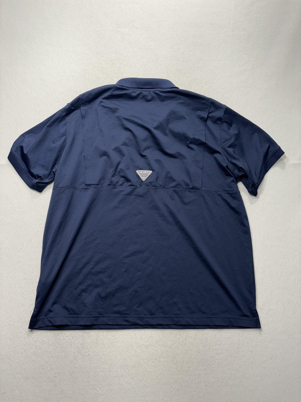 Columbia PFG Omni-Shade Polo Shirt Mens XL Blue Star Logo Fishing UV Protection