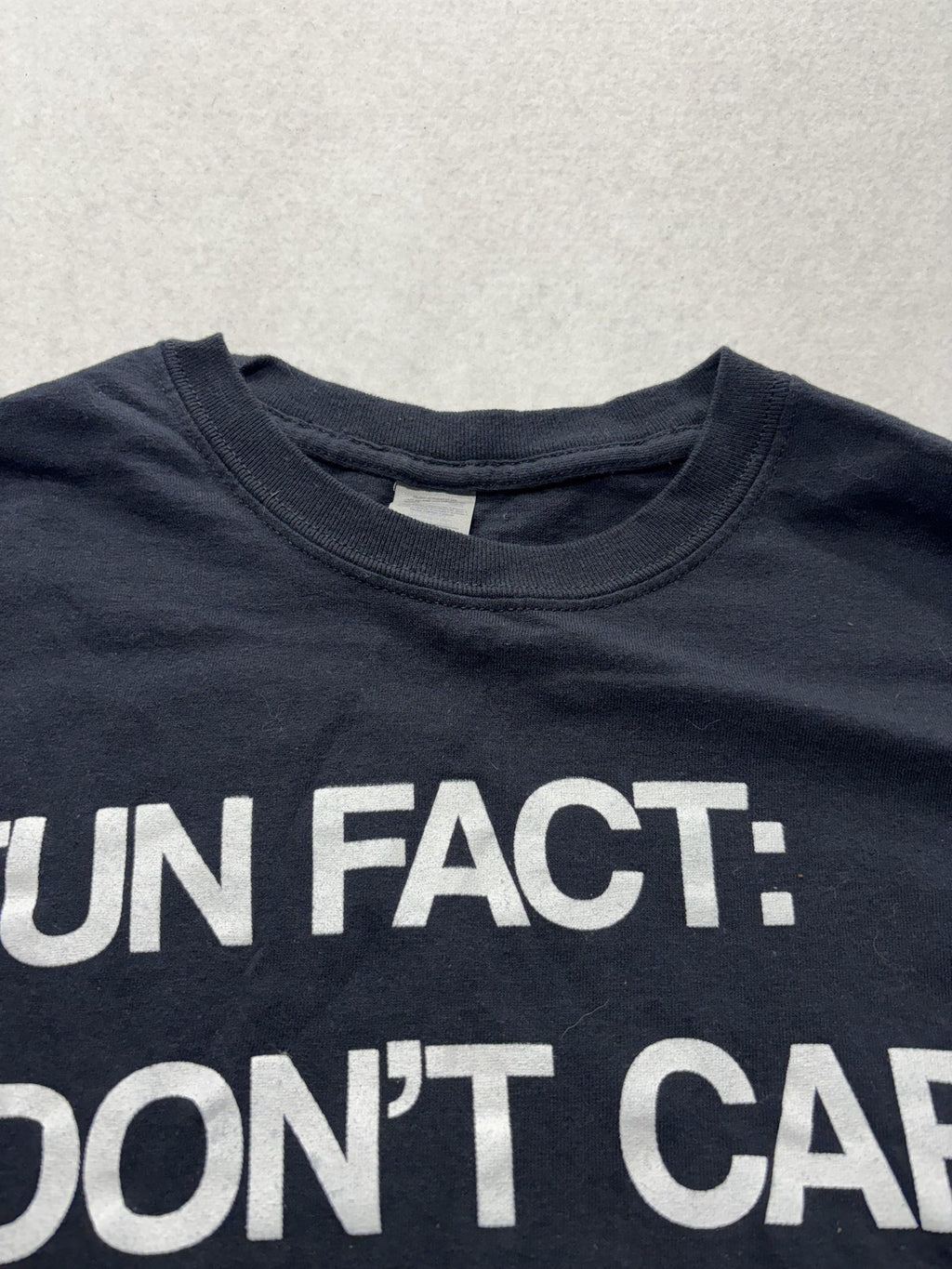 Gildan Shirt Mens XL Black Fun Fact I Don't Care Graphic Tee Funny Humor