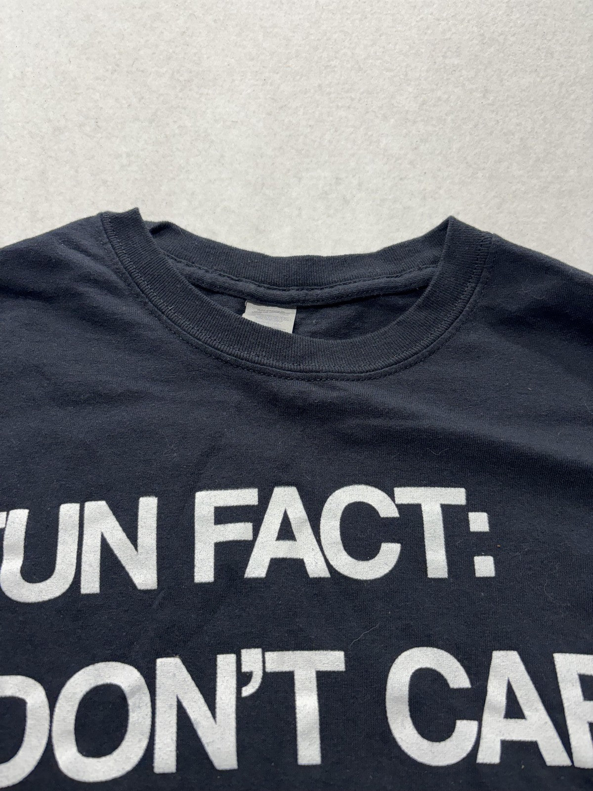 Gildan Shirt Mens XL Black Fun Fact I Don't Care Graphic Tee Funny Humor