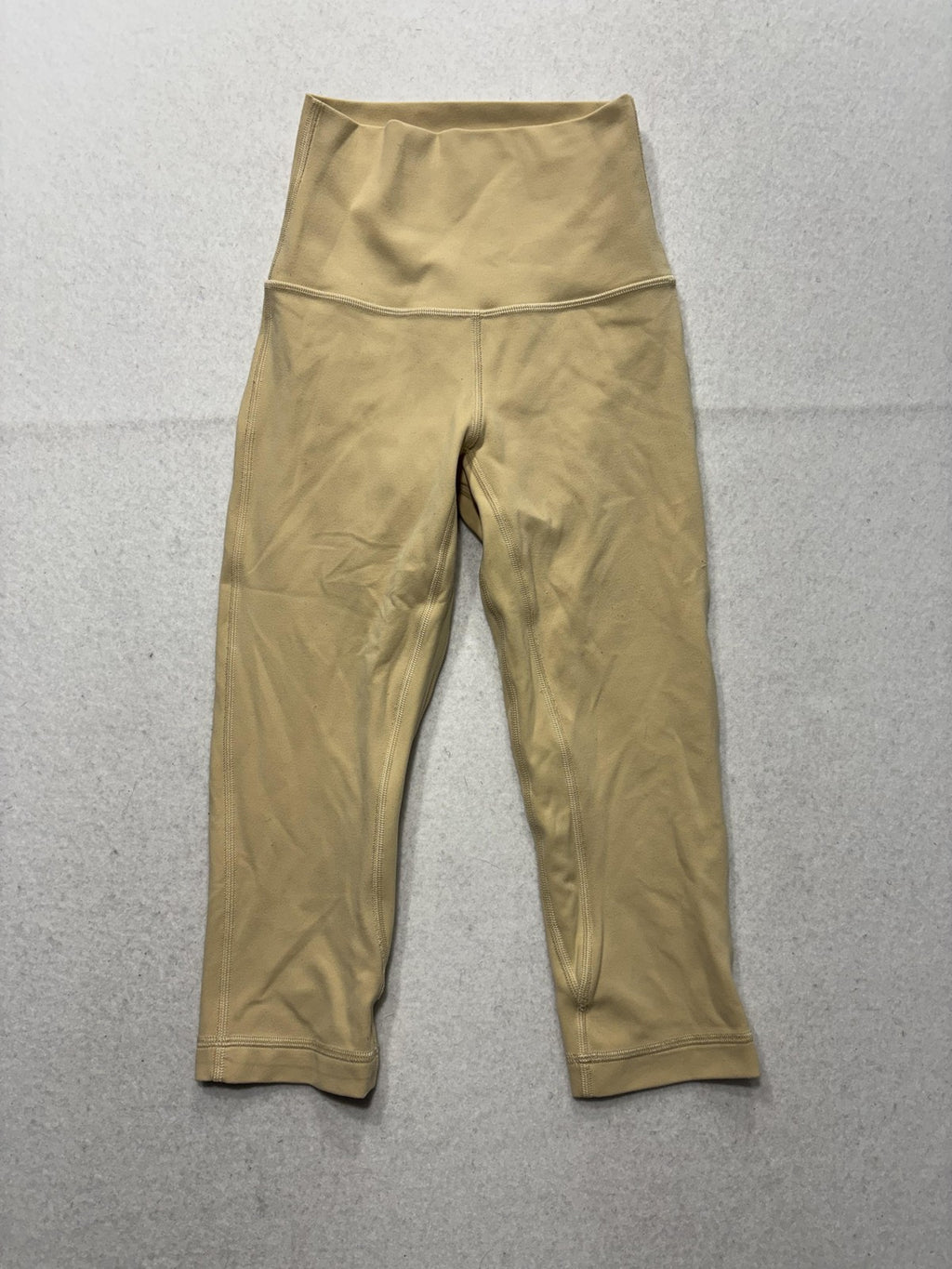 Lululemon Leggings Womens 6 Beige High Rise 21" Inseam Cropped Yoga Stretch