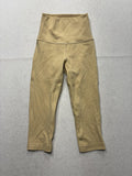 Lululemon Leggings Womens 6 Beige High Rise 21" Inseam Cropped Yoga Stretch
