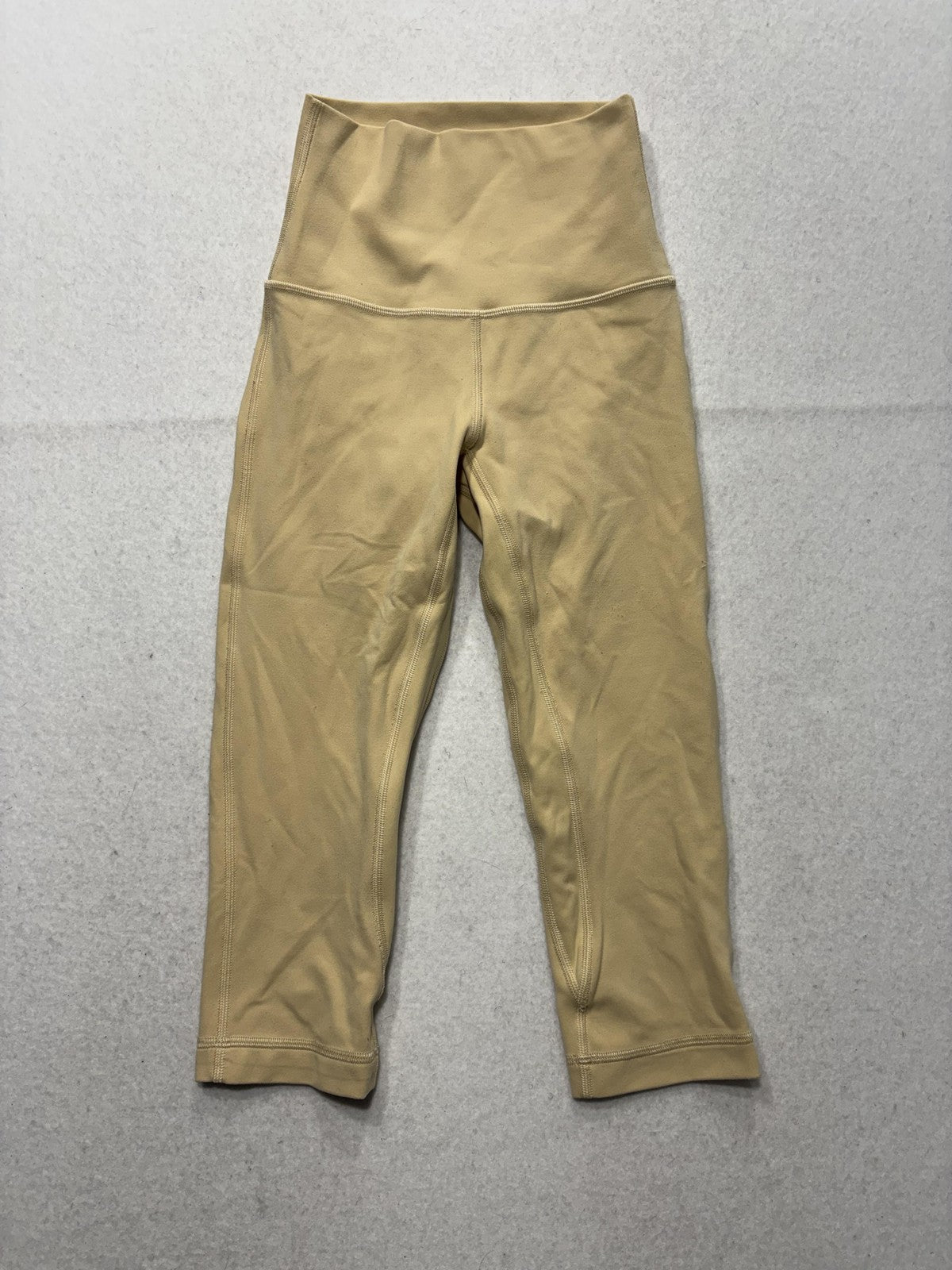 Lululemon Leggings Womens 6 Beige High Rise 21" Inseam Cropped Yoga Stretch