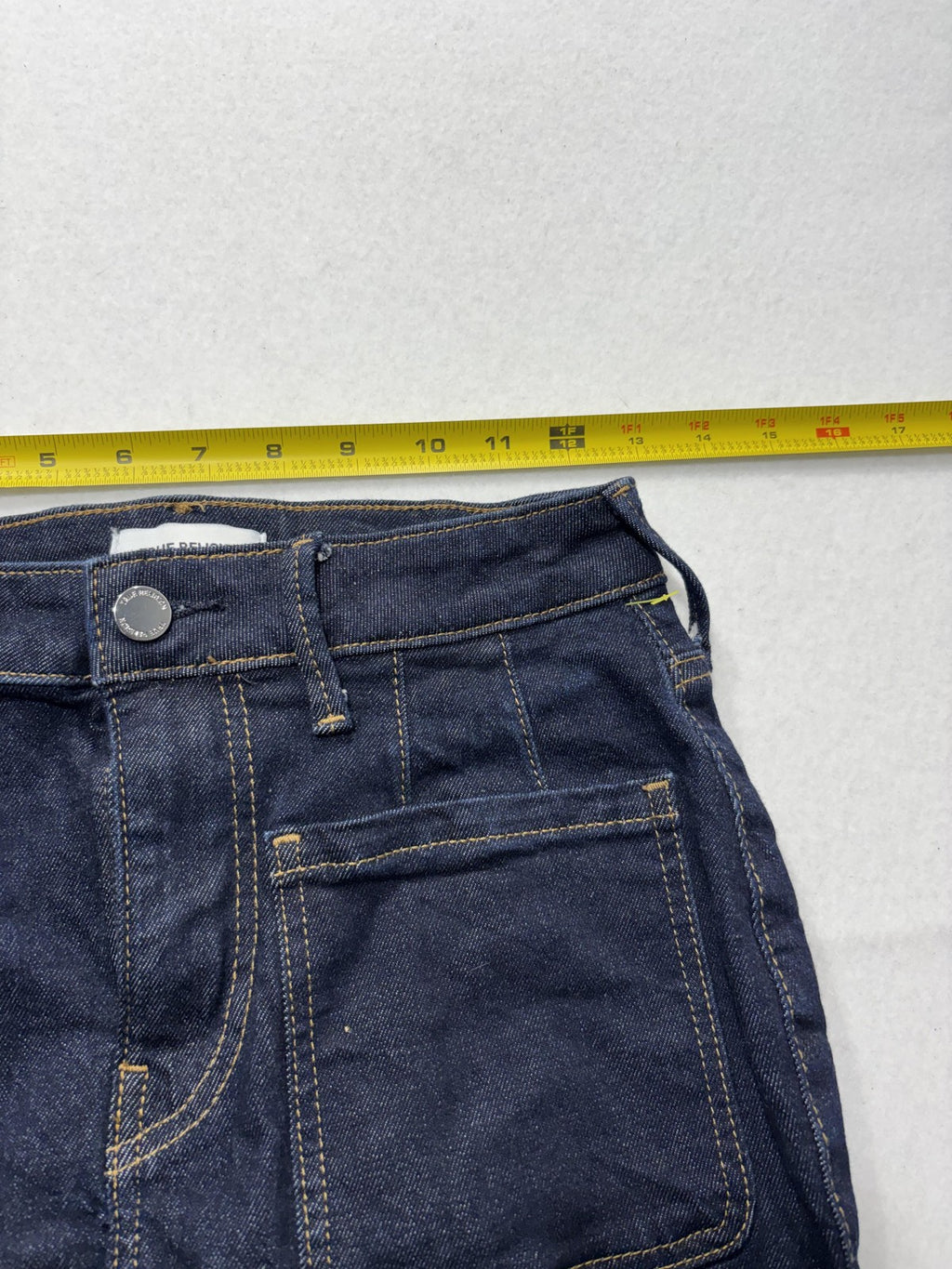 True Religion Skirt Womens 26W Blue Denim Utility Pocket Mini Stretch Casual