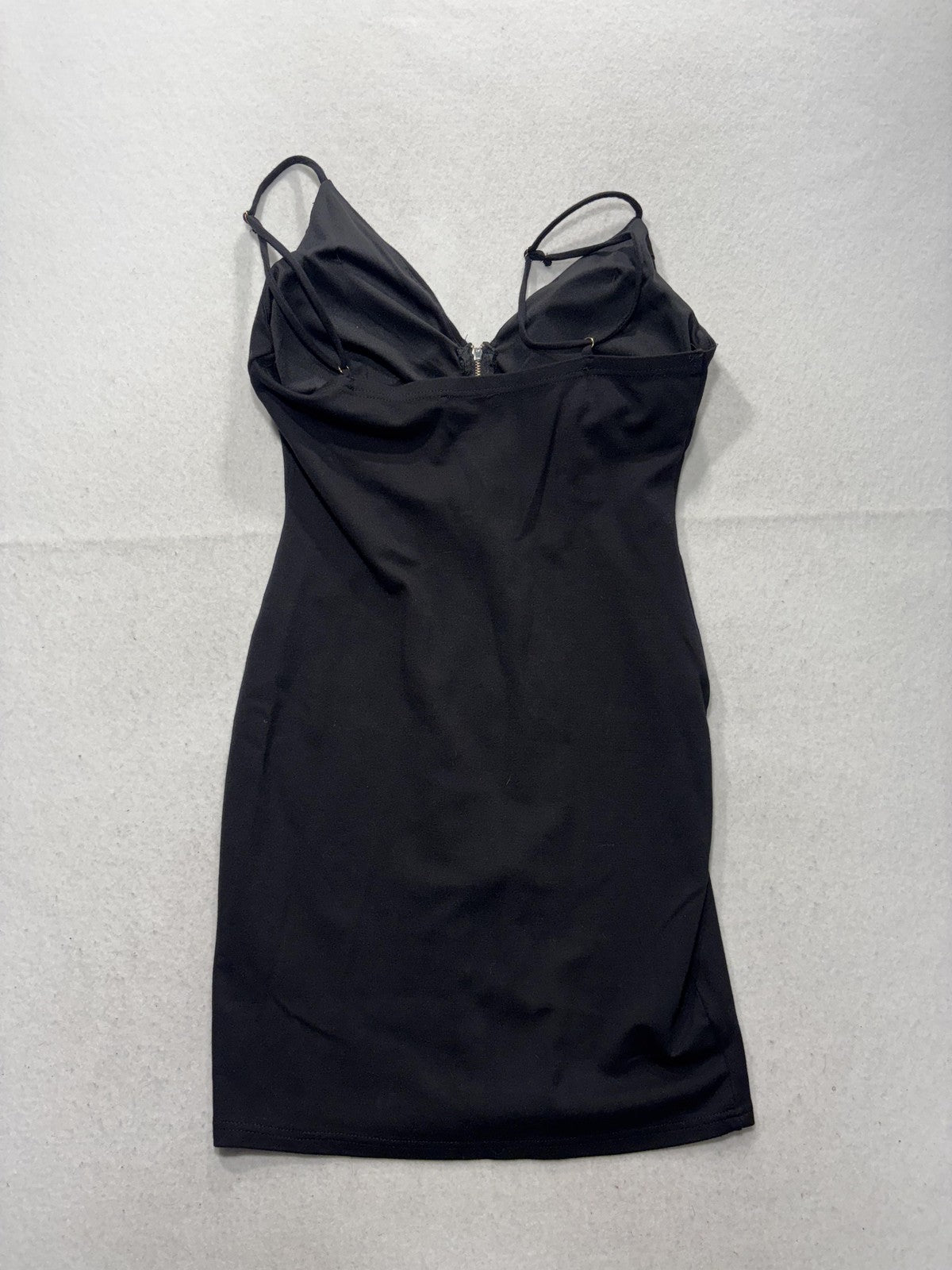 Haute Monde Dress Womens Large Black V Neck Zip Bodycon Mini Party HMD10208