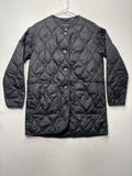 Everlane Jacket Womens XS Black Quilted Collarless Button Front ReNew Long