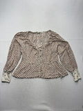 Intimately Free People White Floral Ruffle Peplum Blouse Womens Small OB801770