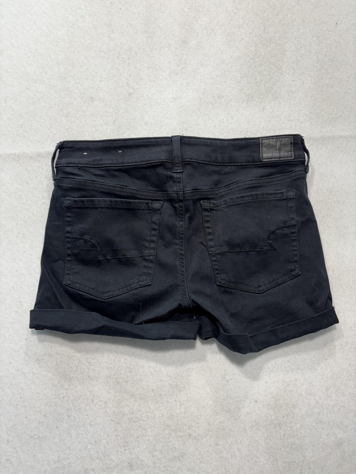 American Eagle Womens 8 Black Denim Cut Off Cuffed Stretch Shorts Ne(x)t Level