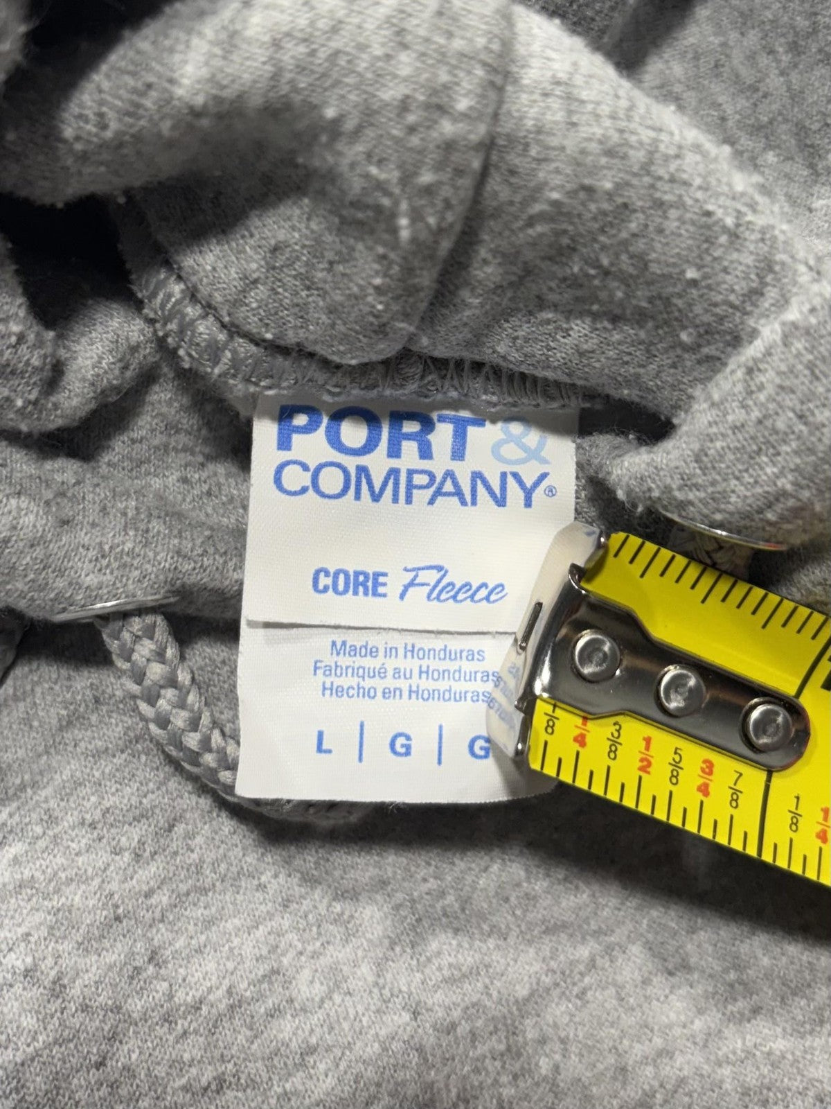 Port & Company Hoodie Mens Large Gray LFT HVY SHT Fleece Pullover Gym Training