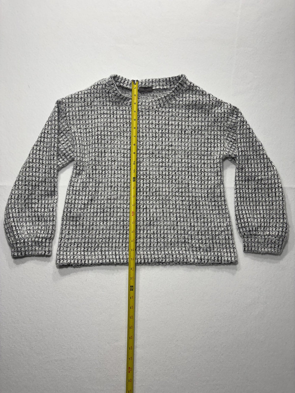 Vince Camuto Sweater Womens Medium Gray Waffle Knit Crew Long Sleeve Pullover