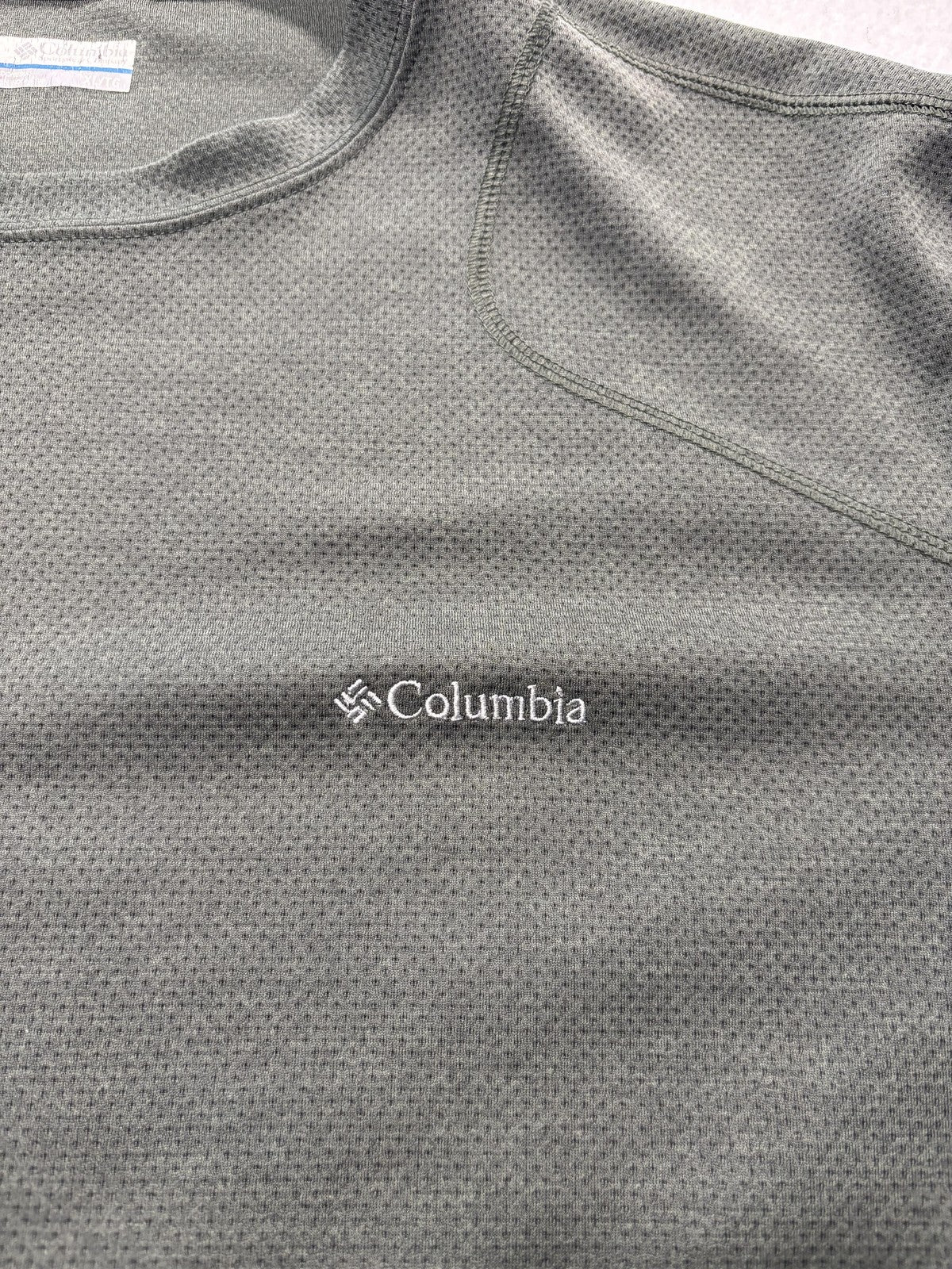 Columbia Omni-Wick Shirt Mens XL Green Long Sleeve Raglan Tee Lightweight Active