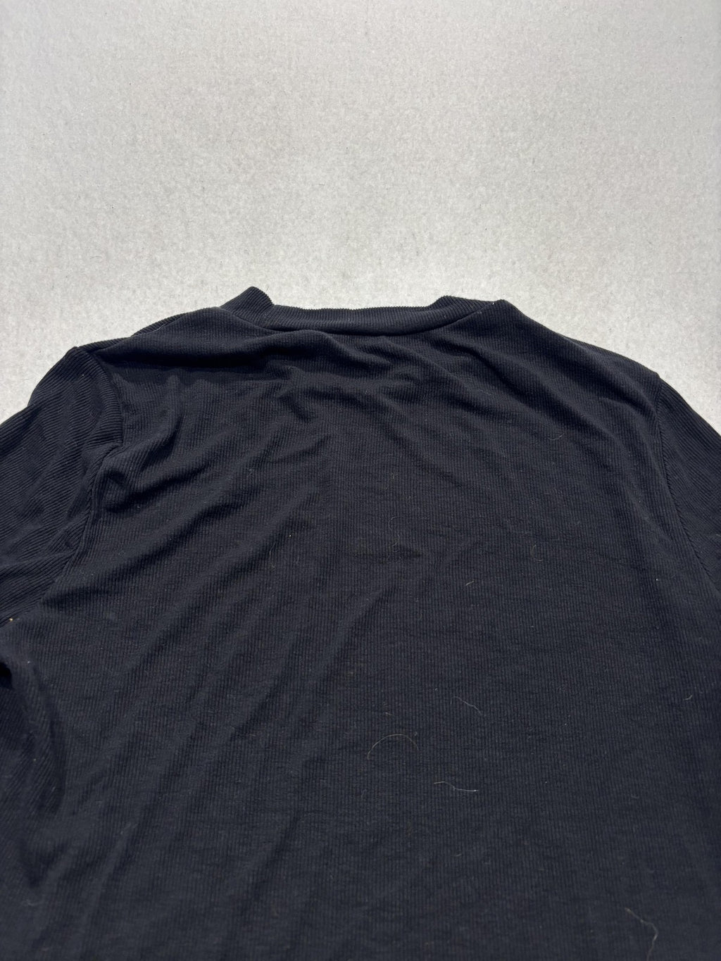 Shirt Womens Small Black Mock Neck Short Sleeve Stretch Tee Basic Casual
