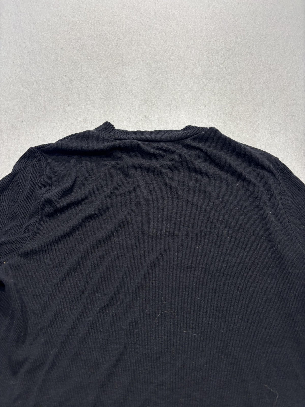 Shirt Womens Small Black Mock Neck Short Sleeve Stretch Tee Basic Casual