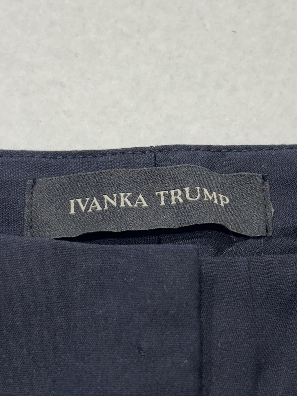 Ivanka Trump Dress Pants Womens 2 Blue Twill Slim Ankle Zip Gold Zip Career Work