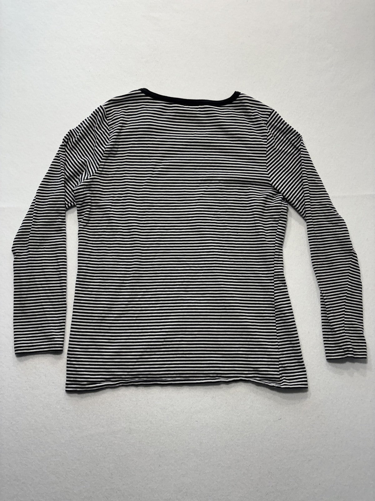 MICHAEL Michael Kors Shirt Womens Large Black Stripe Zip Shoulder Long Sleeve