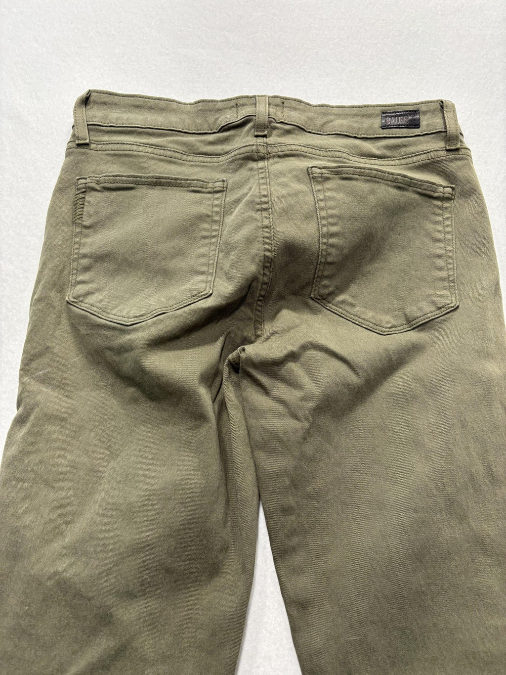 Paige Verdugo Ankle Jeans Womens 30 Green Mid Rise Skinny 30x28 Stretch Denim
