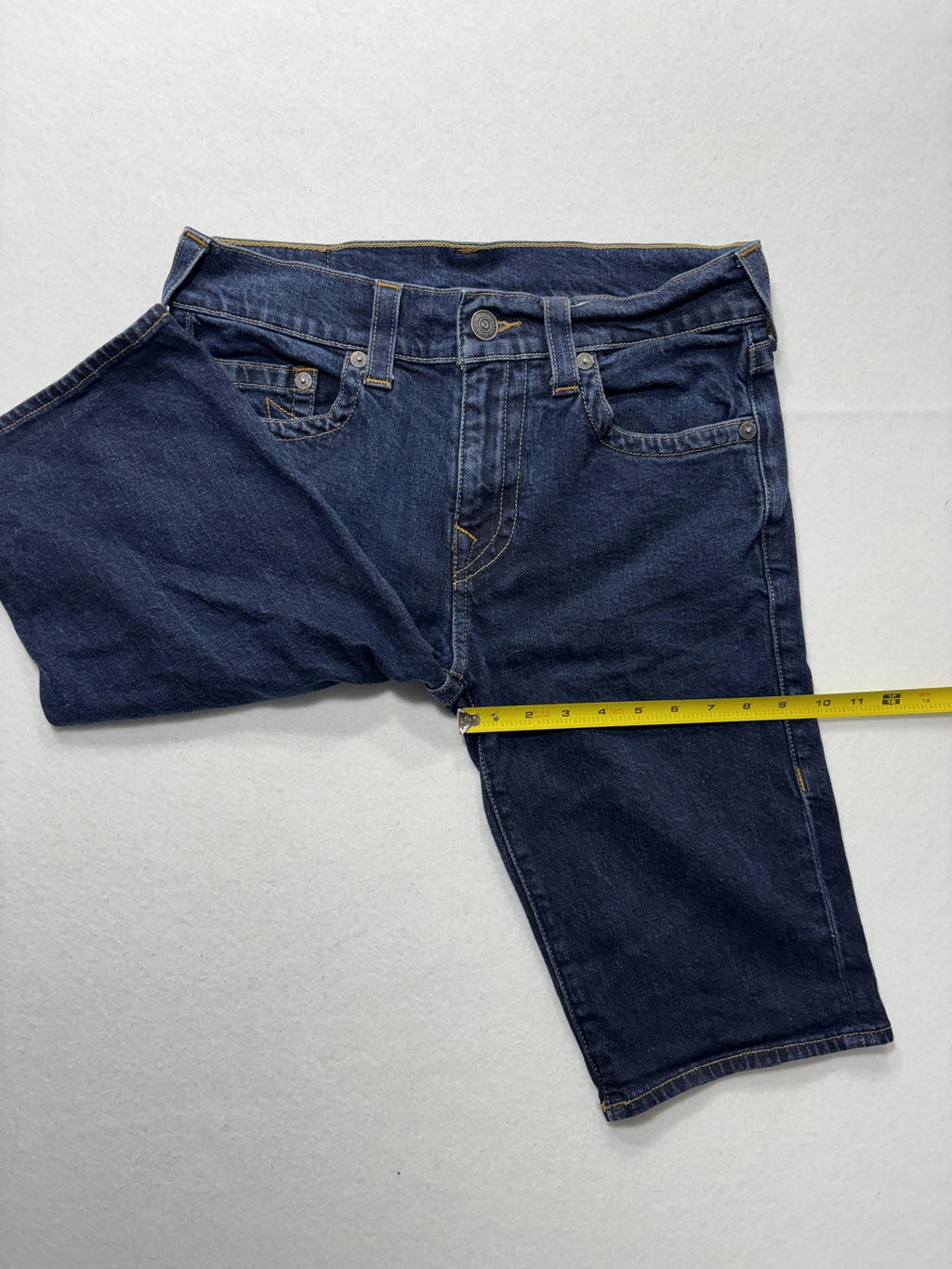 True Religion Bermuda Shorts Mens 31 Blue Ricky Relaxed Denim Stretch 5-Pocket