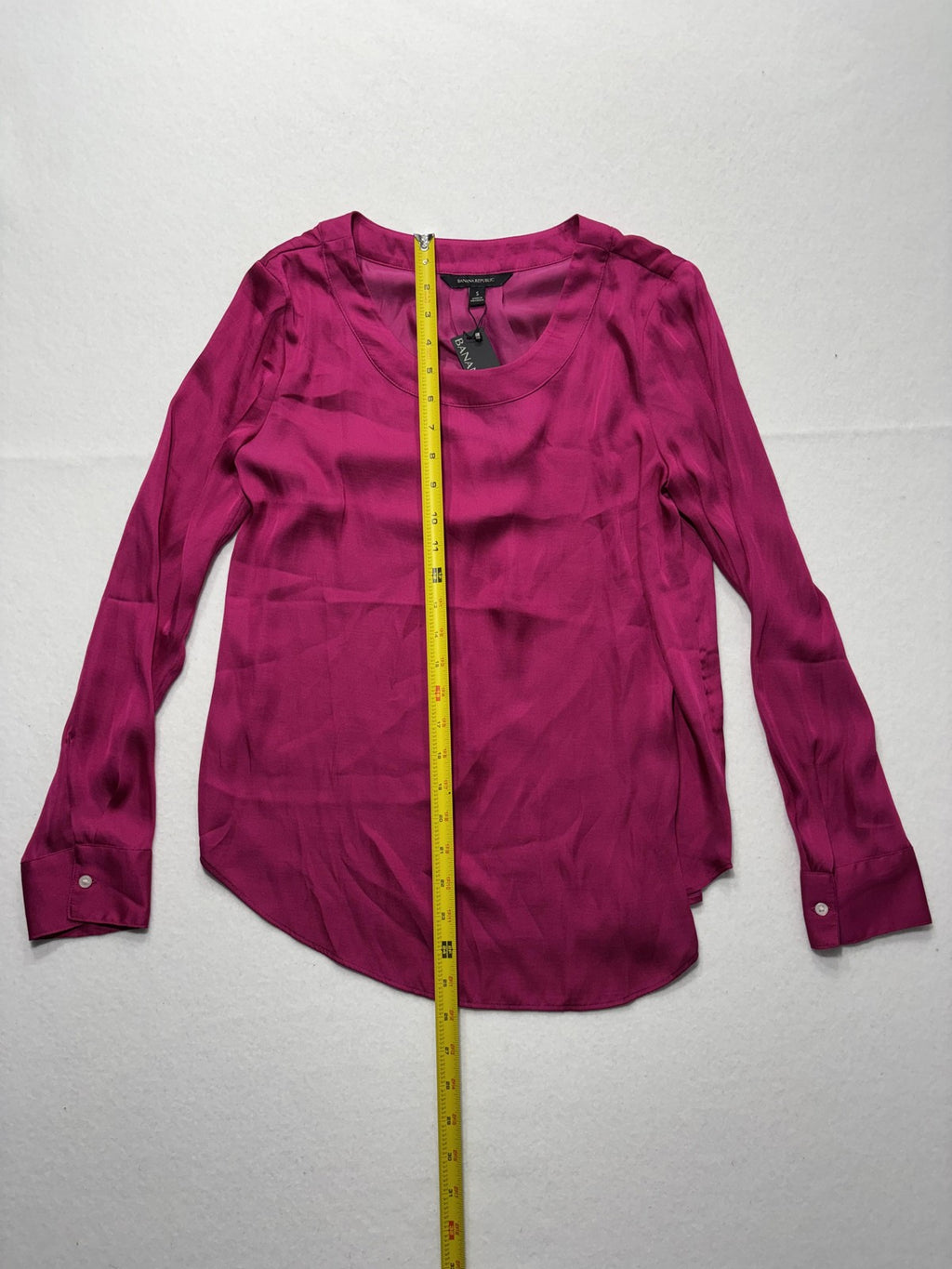 Banana Republic Top Womens S Pink Long Sleeve Scoop Neck Office Blouse