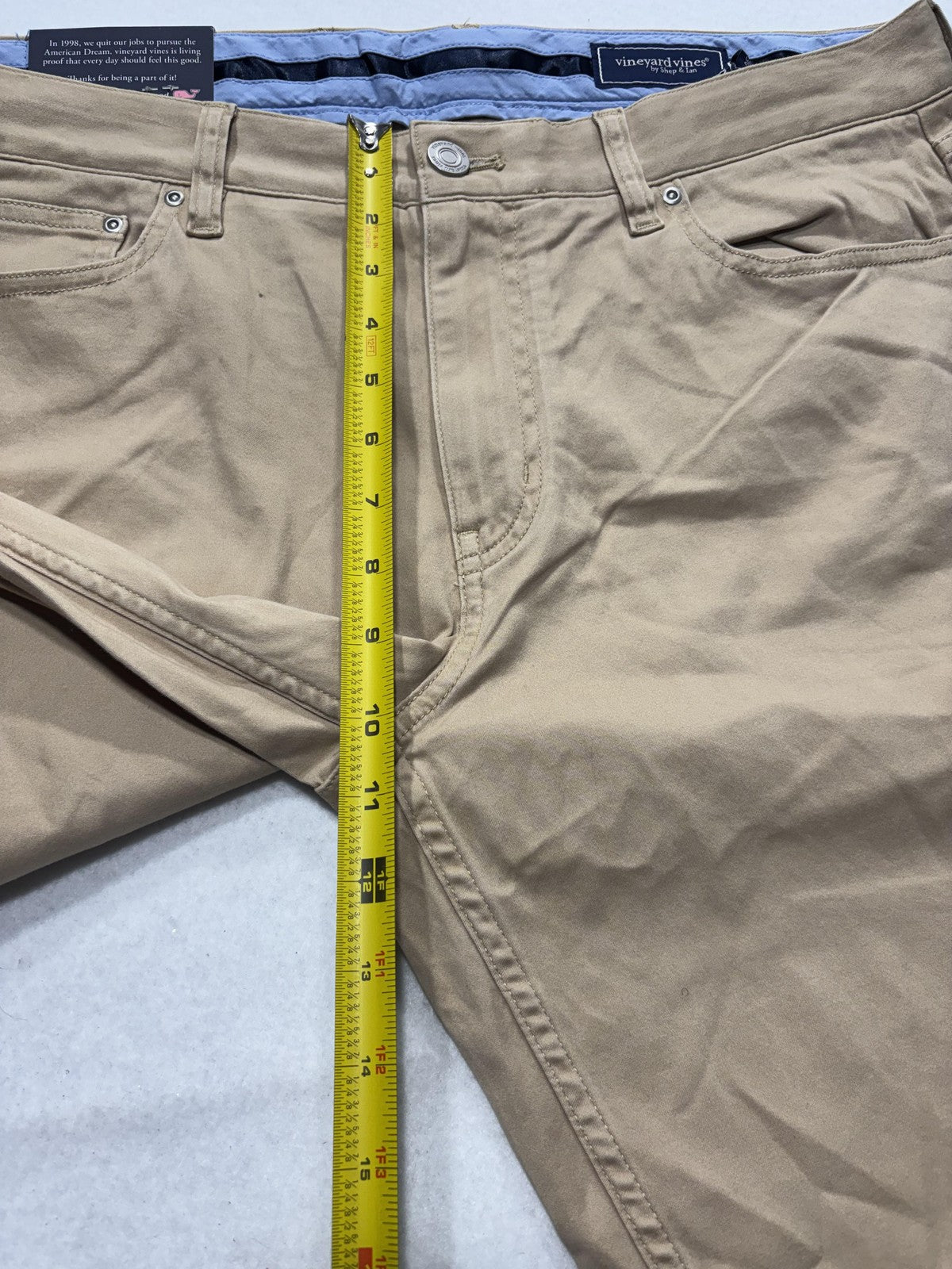 Vineyard Vines Chino Pants Mens 36x30 Beige Leeward Luxe 5-Pocket Stretch Casual