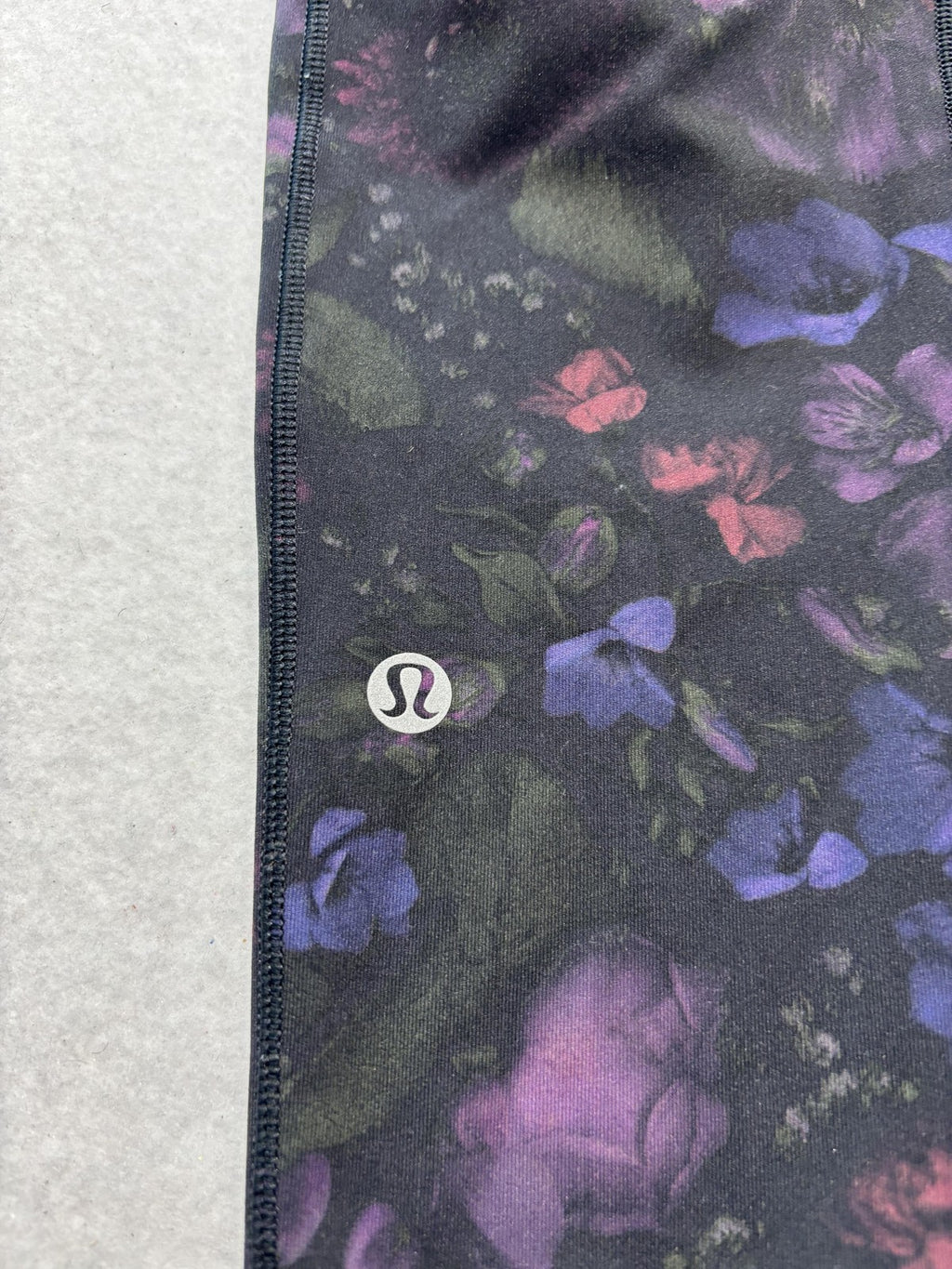 Lululemon Leggings Womens 4 Black Floral High Rise Pocket Ankle Stretch Athletic