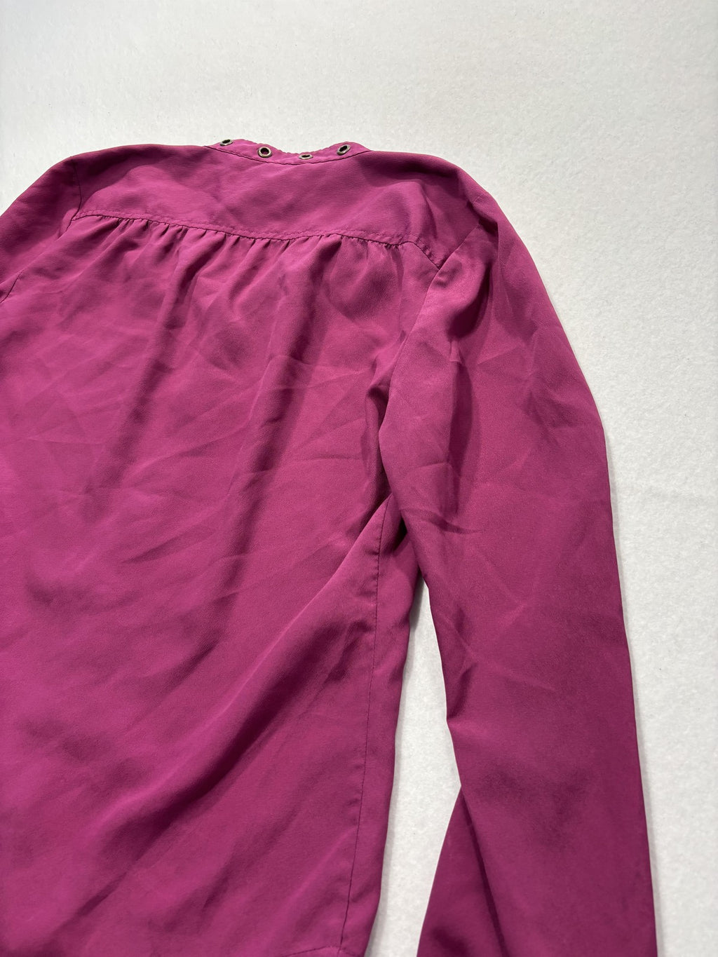 MICHAEL Michael Kors Top Womens P/S Pink Stud Neck Long Sleeve Button Blouse