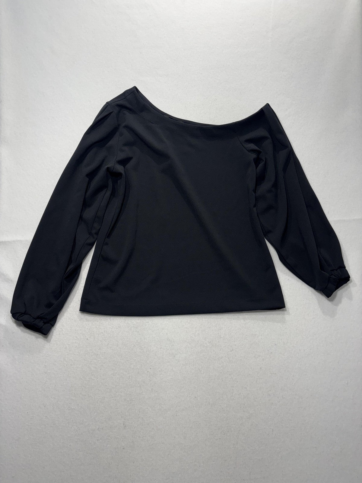 Banana Republic Blouse Womens Medium Black Off Shoulder Long Balloon Sleeve Top