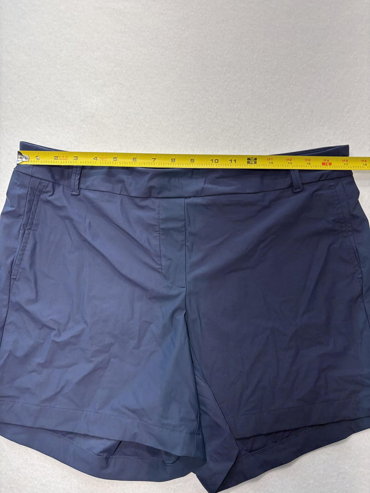 SPANX Shorts Womens XL Blue Chino Pull On Sunshine Solutions Stretch Pockets